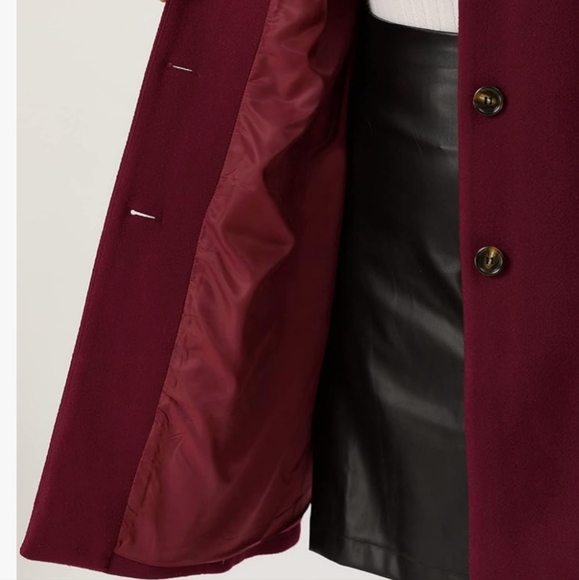 AGNES Orinda Dress Coat Burgundy/ Wine 2X - Picture 4 of 11